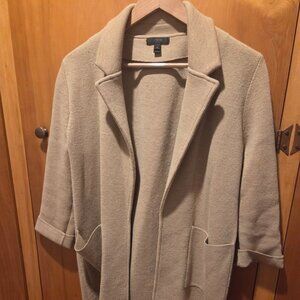 J.Crew Sophie Sweater Blazer Camel Tan Open Front Wool Blend Size XS